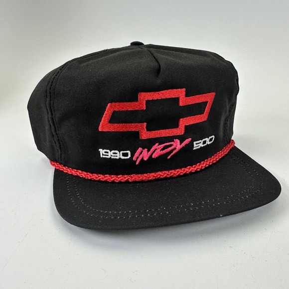 Design Technology Other - NEW Vintage Chevrolet 1990 Indy 500 Black Rope Hat NOS